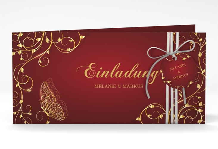 Hochzeitseinladung Eternity lange Klappkarte quer