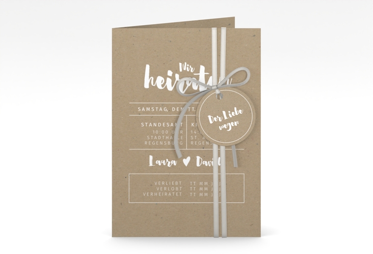 Einladungskarte Hochzeit Letterbox A6 Klappkarte hoch hochglanz