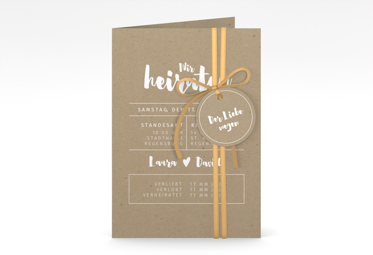 Einladungskarte Hochzeit Letterbox A6 Klappkarte hoch hochglanz