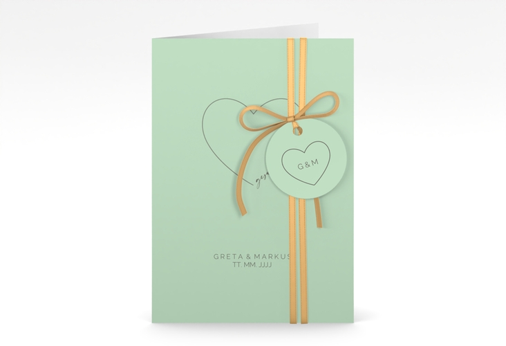 Einladungskarte Hochzeit Lebenstraum A6 Klappkarte hoch mint hochglanz