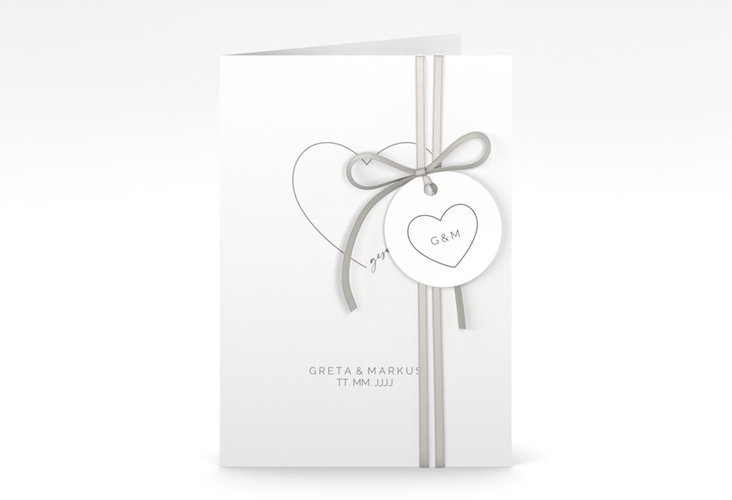 Einladungskarte Hochzeit Lebenstraum A6 Klappkarte hoch weiss hochglanz