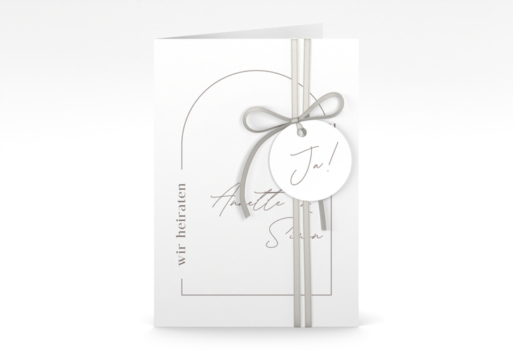 Einladungskarte Hochzeit Rundung A6 Klappkarte hoch