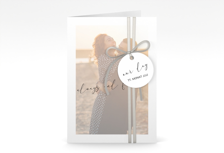 Einladungskarte Hochzeit Lucent A6 Klappkarte hoch weiss hochglanz
