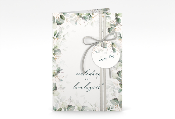 Einladungskarte Hochzeit Poesia A6 Klappkarte hoch weiss