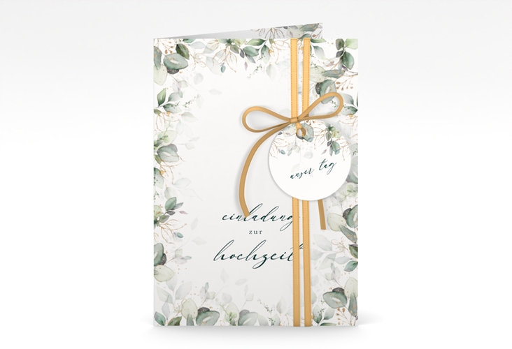 Einladungskarte Hochzeit Poesia A6 Klappkarte hoch weiss