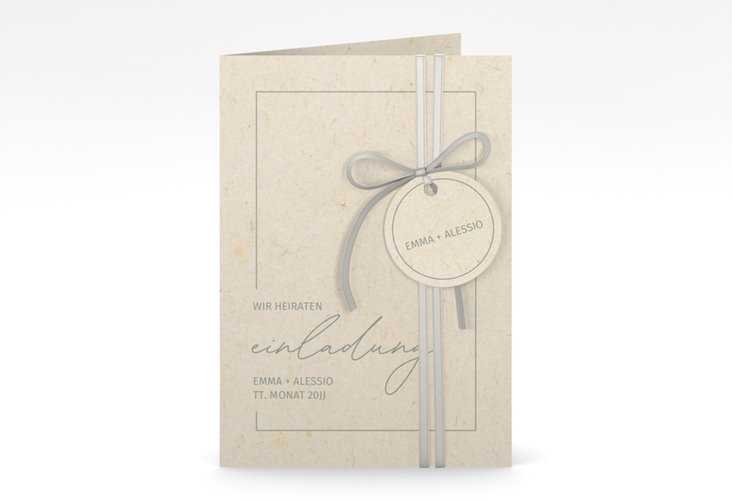 Einladungskarte Hochzeit Simple Line A6 Klappkarte hoch