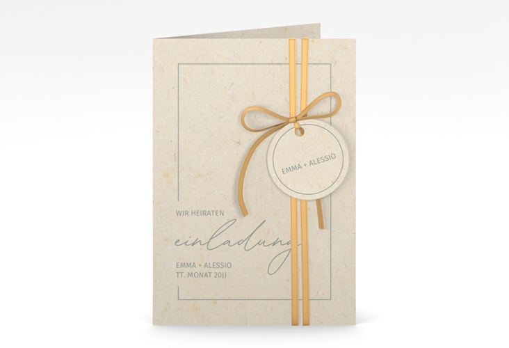 Einladungskarte Hochzeit Simple Line A6 Klappkarte hoch