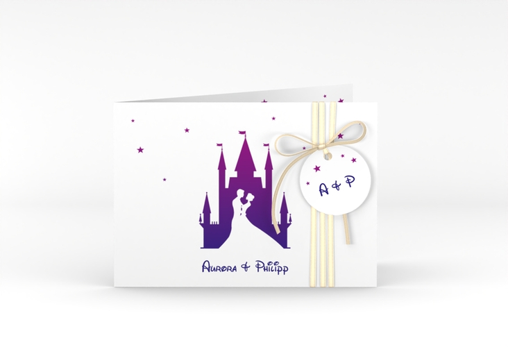 Hochzeitseinladung Castle A6 Klappkarte quer