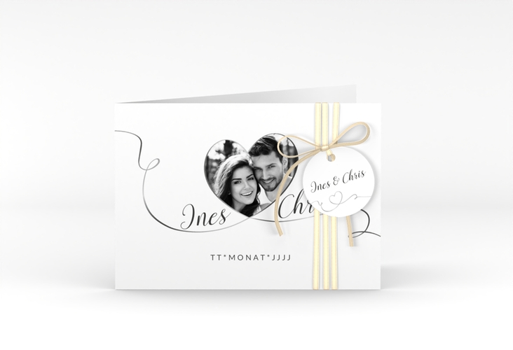 Hochzeitseinladung Dolce A6 Klappkarte quer