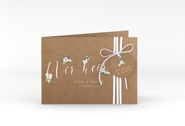 Hochzeitseinladung Inlove A6 Klappkarte quer hochglanz