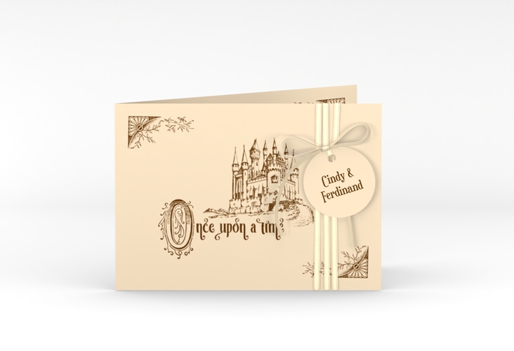Hochzeitseinladung Storybook A6 Klappkarte quer