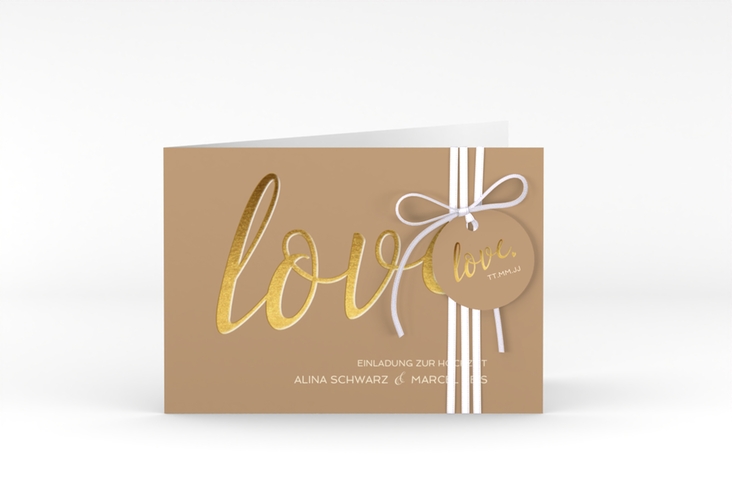 Hochzeitseinladung Glam A6 Klappkarte quer