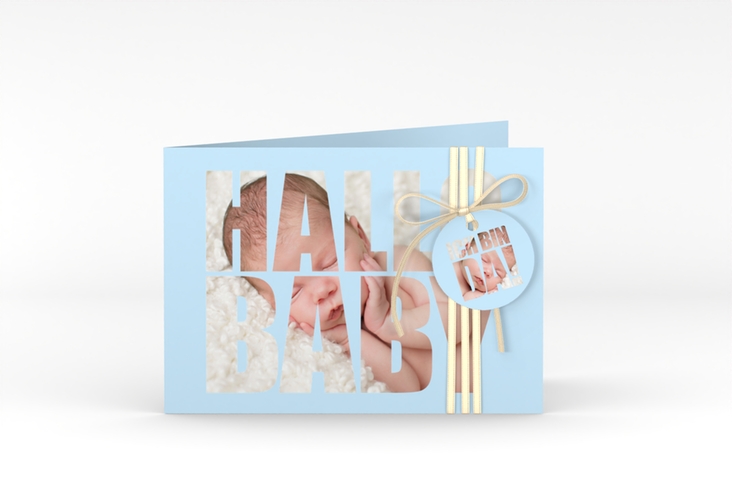 Geburtskarte Wunderlich A6 Klappkarte quer