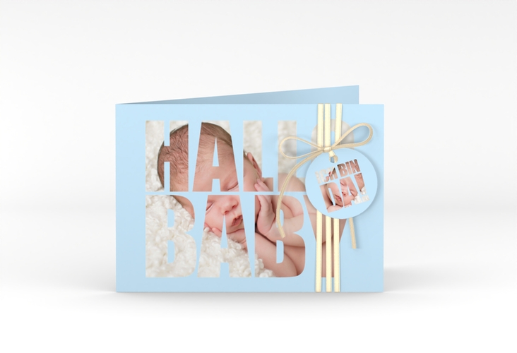 Geburtskarte Wunderlich A6 Klappkarte quer