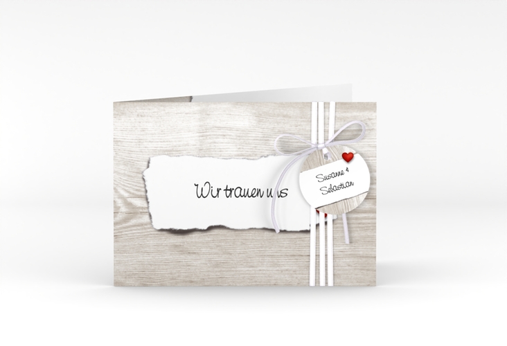 Hochzeitseinladung Reichenhall A6 Klappkarte quer weiss