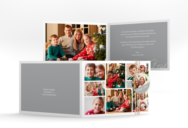 Weihnachtskarte "Images" A6 Klappkarte Quer zum selbst Gestalten mit Familienfotos
