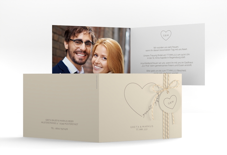 Hochzeitseinladung Lebenstraum A6 Klappkarte quer