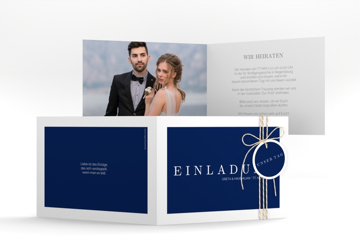 Hochzeitseinladung Simply A6 Klappkarte quer