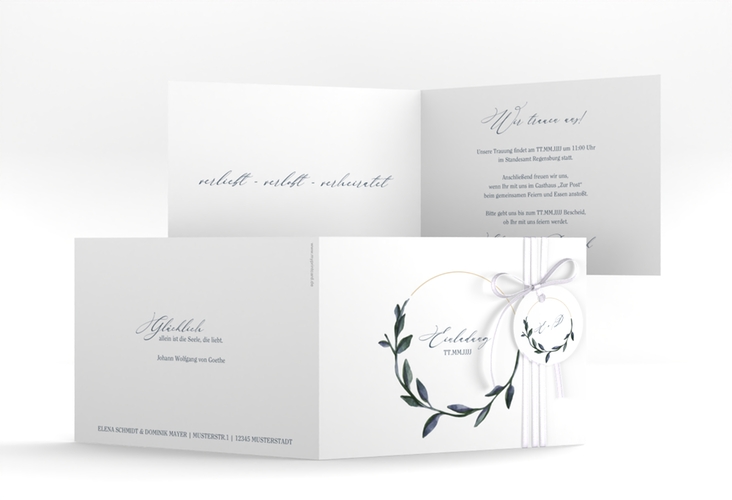 Hochzeitseinladung Botanica A6 Klappkarte quer