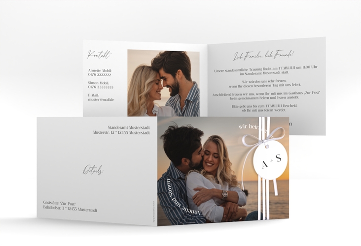 Hochzeitseinladung Vollendung A6 Klappkarte quer