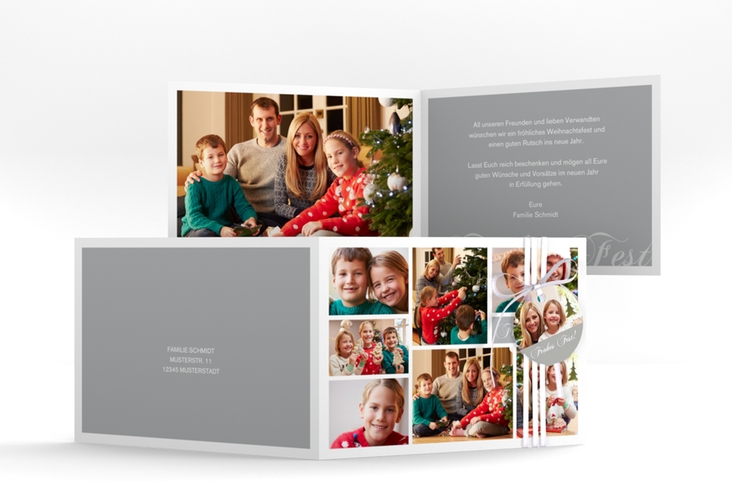 Weihnachtskarte "Images" A6 Klappkarte Quer zum selbst Gestalten mit Familienfotos