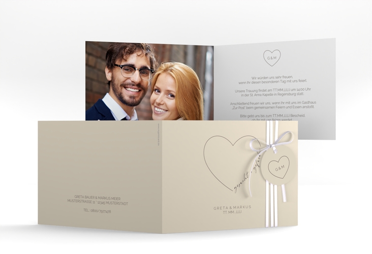 Hochzeitseinladung Lebenstraum A6 Klappkarte quer