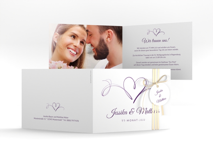 Hochzeitseinladung Envie A6 Klappkarte quer