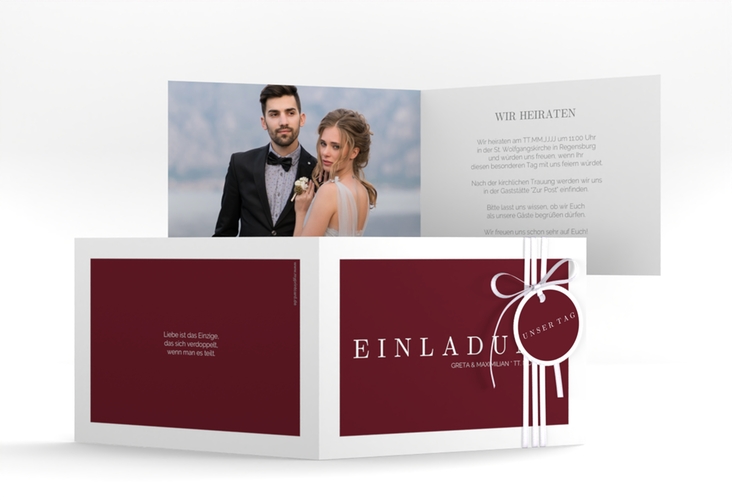 Hochzeitseinladung Simply A6 Klappkarte quer