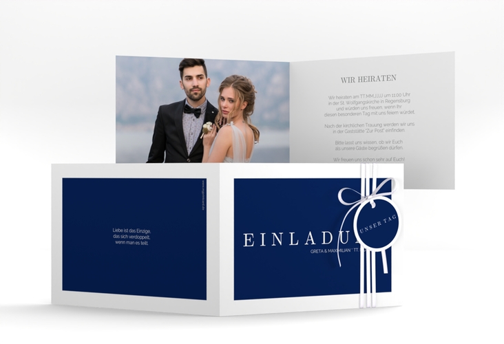 Hochzeitseinladung Simply A6 Klappkarte quer