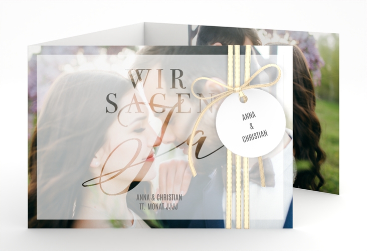 Hochzeitseinladung Amazing A6 Doppel-Klappkarte weiss