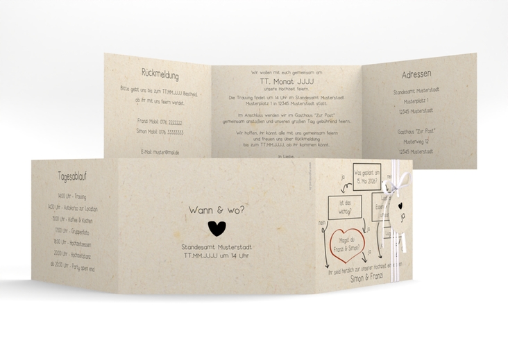 Hochzeitseinladung Entscheidung A6 Doppel-Klappkarte
