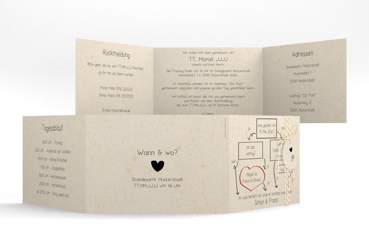 Hochzeitseinladung Entscheidung A6 Doppel-Klappkarte