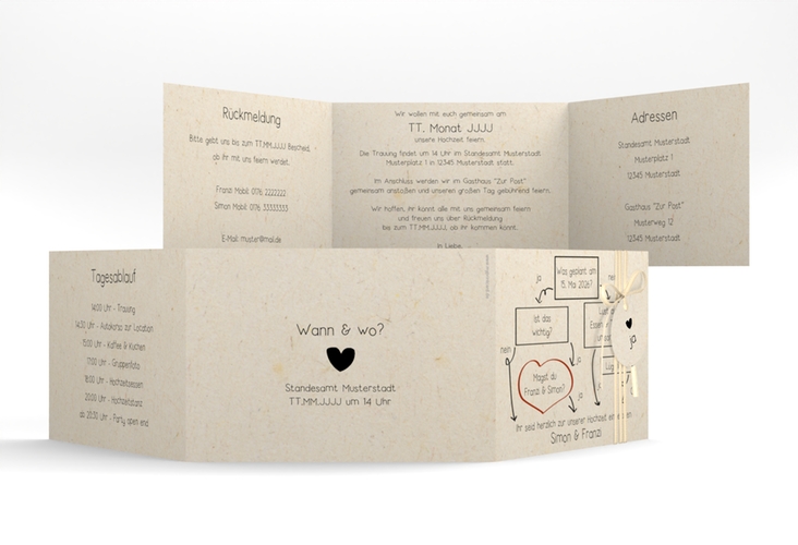 Hochzeitseinladung Entscheidung A6 Doppel-Klappkarte