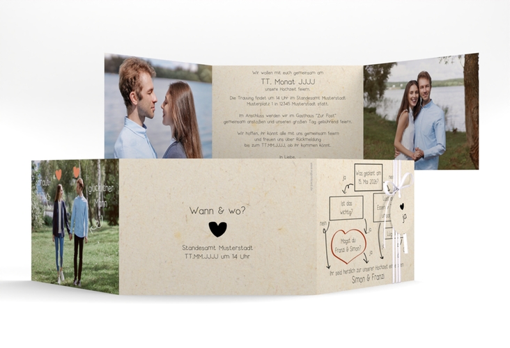 Hochzeitseinladung Entscheidung A6 Doppel-Klappkarte