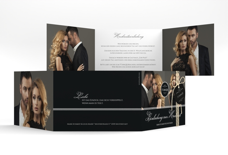 Hochzeitseinladung Elegancy A6 Doppel-Klappkarte