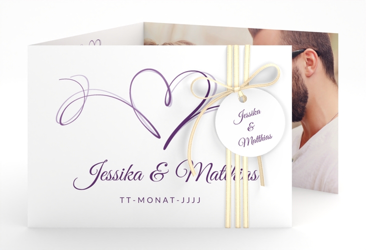 Hochzeitseinladung Envie A6 Doppel-Klappkarte