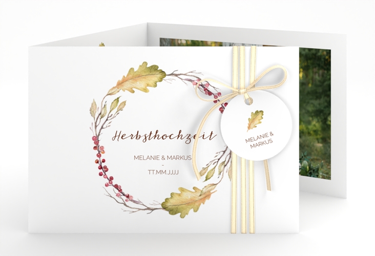 Hochzeitseinladung Herbsthochzeit A6 Doppel-Klappkarte
