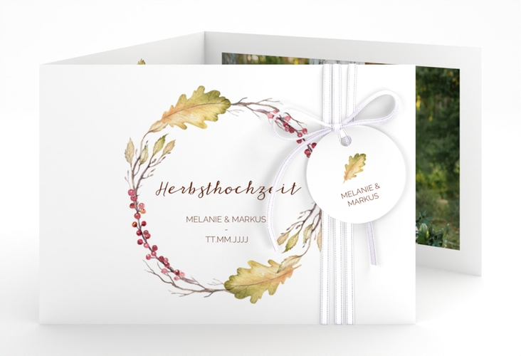 Hochzeitseinladung Herbsthochzeit A6 Doppel-Klappkarte