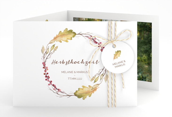 Hochzeitseinladung Herbsthochzeit A6 Doppel-Klappkarte