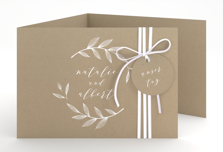 Hochzeitseinladung Naturelove A6 Doppel-Klappkarte weiss hochglanz