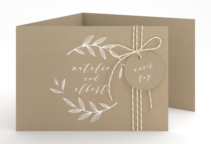 Hochzeitseinladung Naturelove A6 Doppel-Klappkarte weiss hochglanz