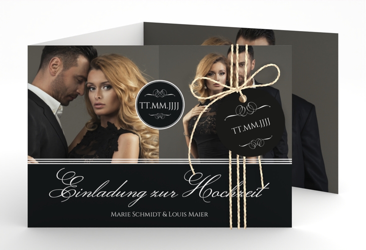 Hochzeitseinladung Elegancy A6 Doppel-Klappkarte