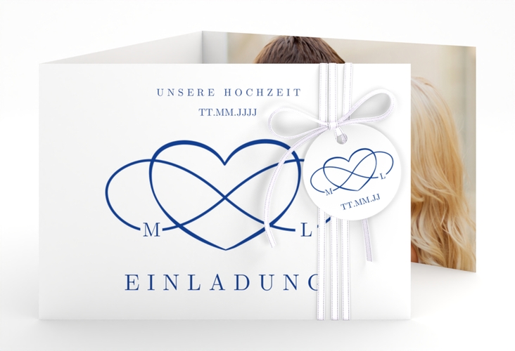 Hochzeitseinladung Infinity A6 Doppel-Klappkarte