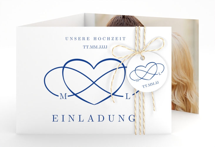 Hochzeitseinladung Infinity A6 Doppel-Klappkarte
