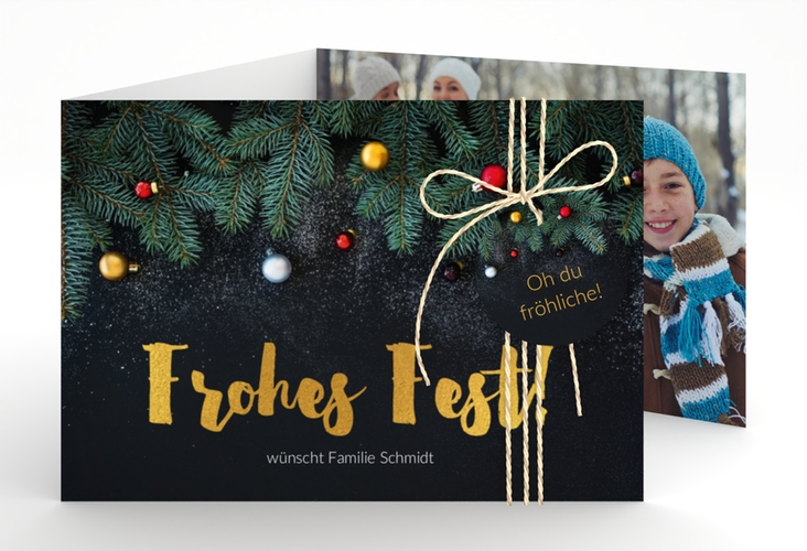 Weihnachtskarte Weihnachtszauber A6 Doppel-Klappkarte hochglanz