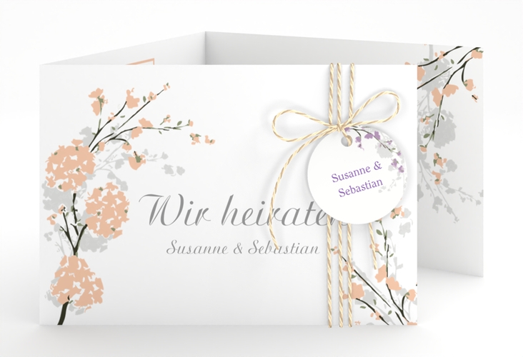 Hochzeitseinladung Salerno A6 Doppel-Klappkarte