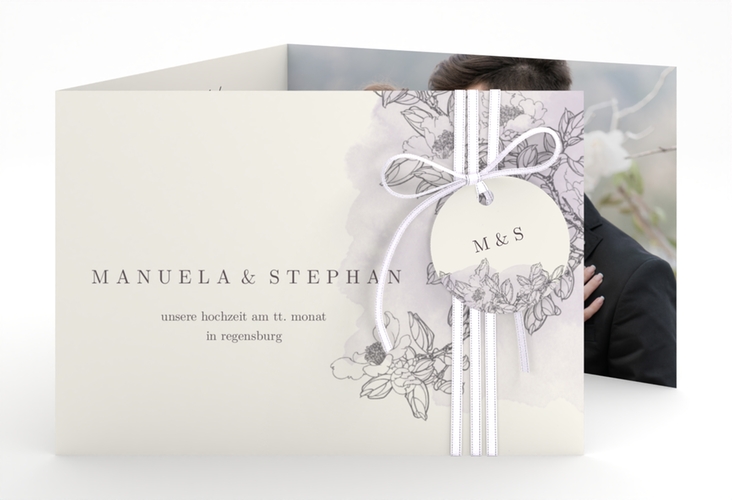 Hochzeitseinladung Artlover A6 Doppel-Klappkarte