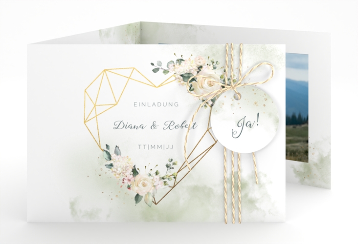 Hochzeitseinladung Adore A6 Doppel-Klappkarte