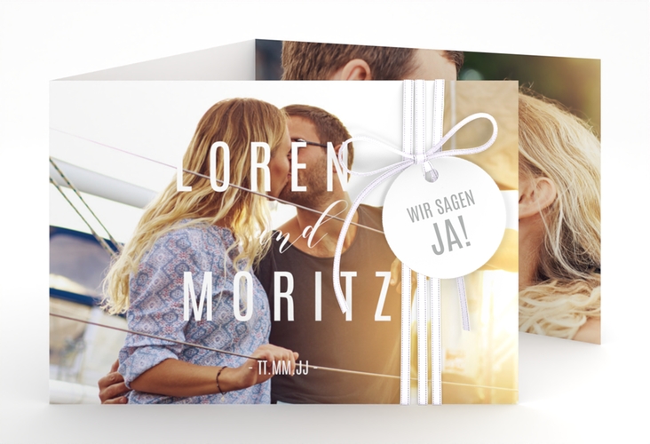 Hochzeitseinladung Memory A6 Doppel-Klappkarte hochglanz