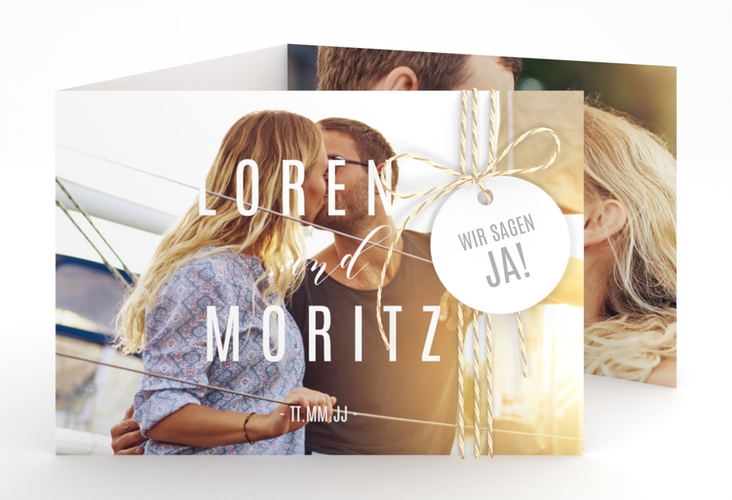 Hochzeitseinladung Memory A6 Doppel-Klappkarte hochglanz